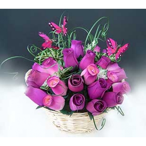 Purple Love - 12 Stems Basket